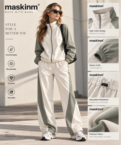 maskinm® Women's Contrast Track Set  Effortless Sporty Style. Relaxed Comfort. Everyday Versatility.