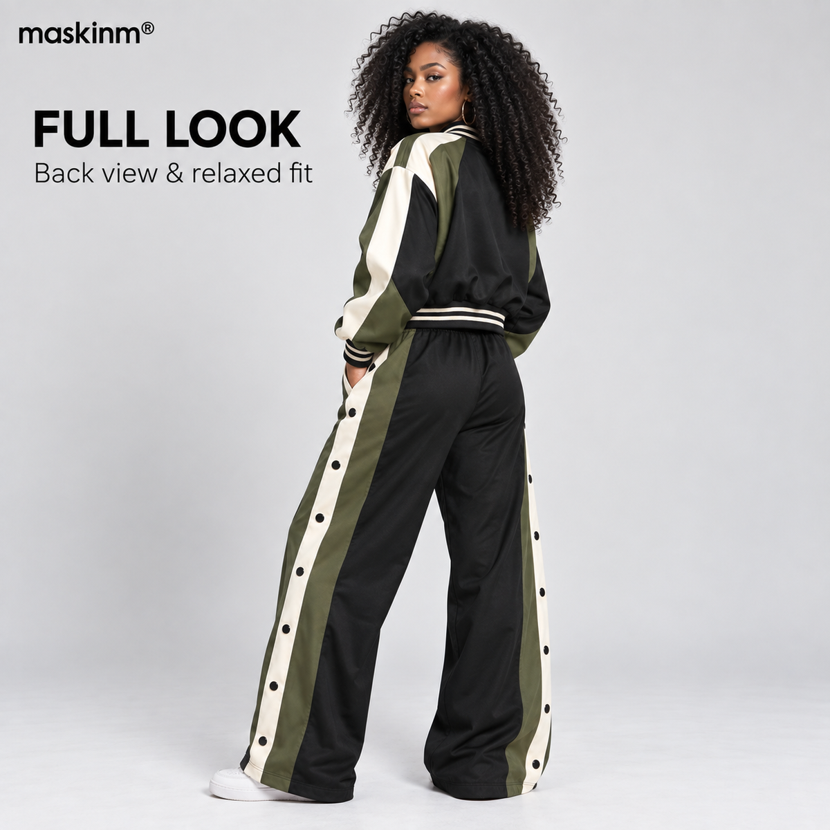 maskinm® Women’s Sporty Color-Block Two-Piece Set