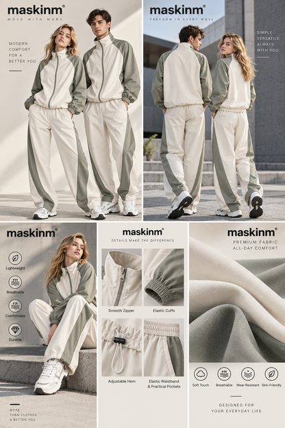 maskinm® Women's Contrast Track Set  Effortless Sporty Style. Relaxed Comfort. Everyday Versatility.