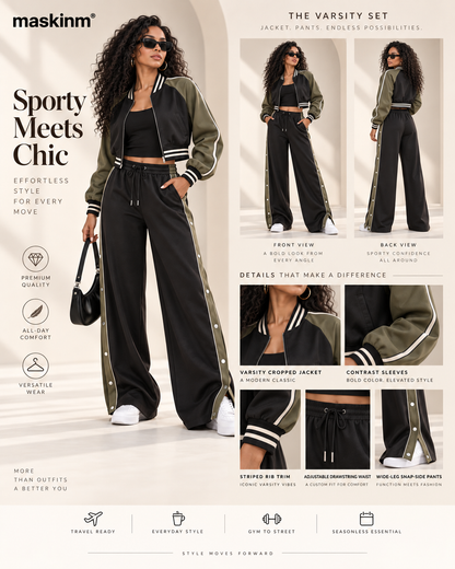 maskinm® Sport-Luxe Contrast Track Set Bold Contrast. Effortless Confidence.