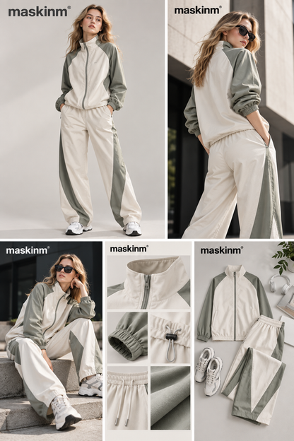 maskinm® Women's Contrast Track Set  Effortless Sporty Style. Relaxed Comfort. Everyday Versatility.