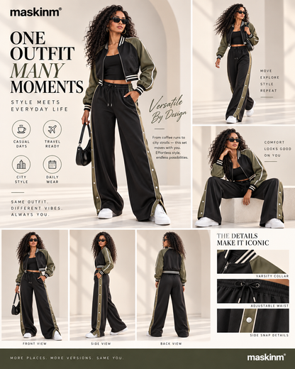 maskinm® Sport-Luxe Contrast Track Set Bold Contrast. Effortless Confidence.