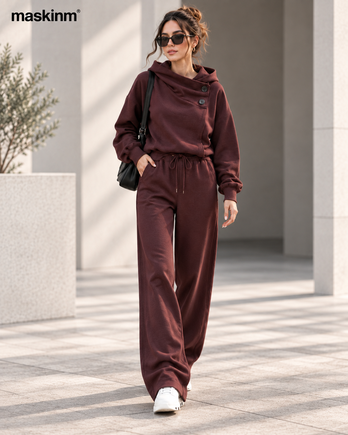 maskinm® Draped Collar Lounge Set Relaxed Comfort. Refined Everyday Style.
