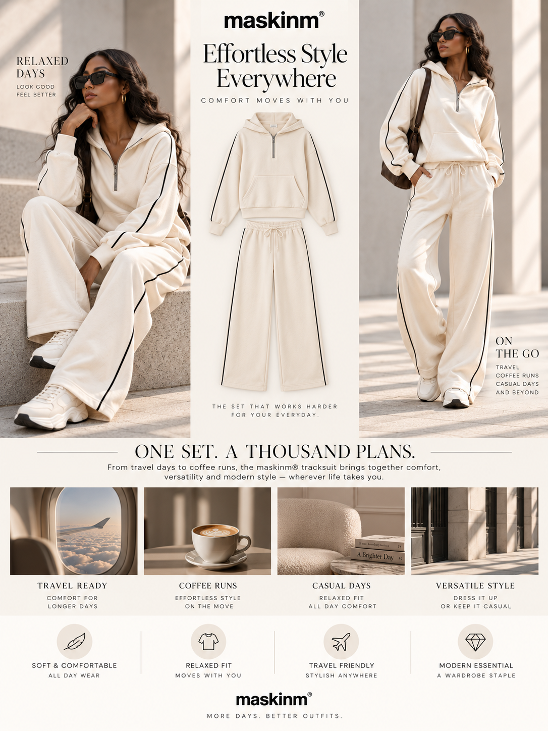 maskinm® Contrast Trim Lounge Set Clean Lines. Soft Comfort. Everyday Ease.