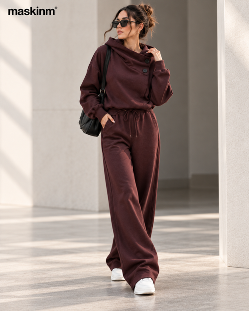 maskinm® Draped Collar Lounge Set Relaxed Comfort. Refined Everyday Style.